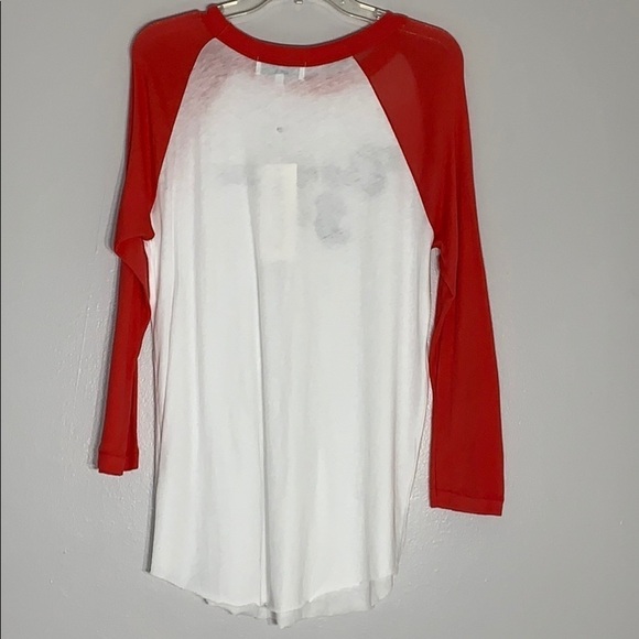 Wildfox Champagne Brain Baseball T-shirt red women’s tee large new w tag - Picture 5 of 7